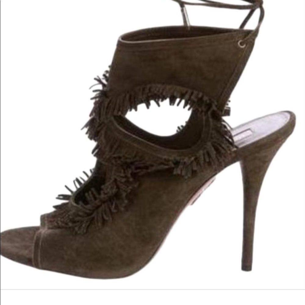 Aquazurra fringe shoes.